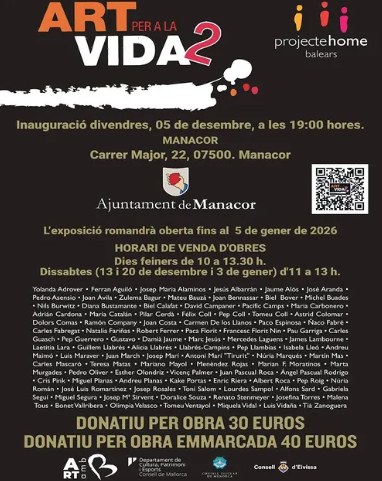 Manacor inaugura “Art per a la Vida 2”, una mostra solidària en suport a Projecte Home Balears