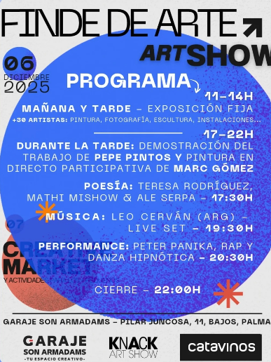 Palma celebra el ‘Finde de Arte – Art Show’ amb més de 30 artistes i un programa ple de música, poesia i performance