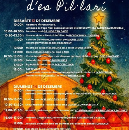 Es Pil·lari celebra el seu Mercat de Nadal amb un cap de setmana ple d’activitats, música i tallers familiars