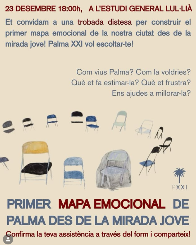 Palma XXI convoca una trobada jove per crear el primer mapa emocional de Palma