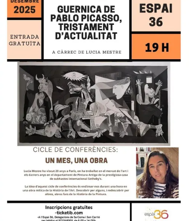 Espai 36 acull la conferència “Guernica de Pablo Picasso, tristament d’actualitat” a càrrec de Lucia Mestre