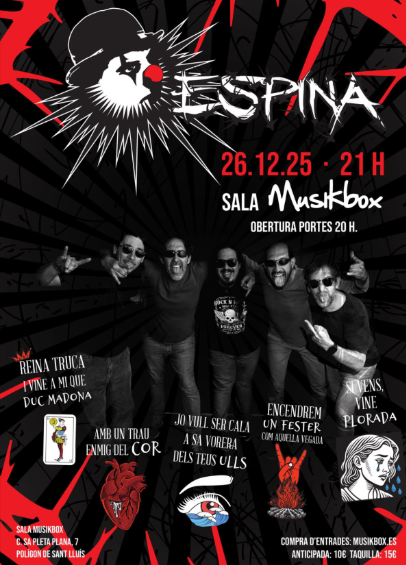 Espina porta el seu rock d’arrel menorquina a la sala Musikbox