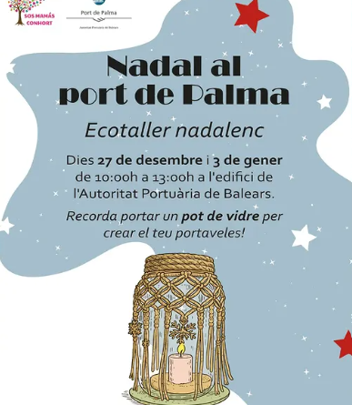 Ecotaller nadalenc al port de Palma per crear portaveles amb materials reutilitzats