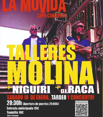 a Movida arrenca l’any amb tardeo i concert de Talleres Molina, Niguiri i DJ Raca