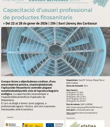 Curs bàsic de capacitació per a l’ús professional de productes fitosanitaris a Sant Llorenç des Cardassar