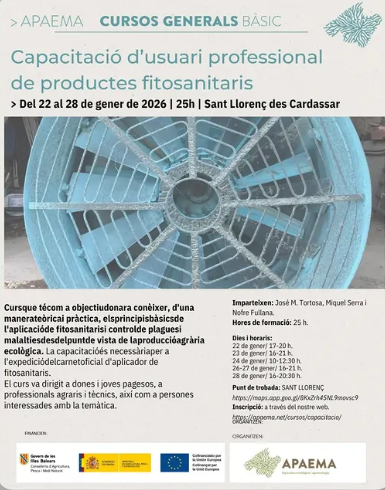 Curs bàsic de capacitació per a l’ús professional de productes fitosanitaris a Sant Llorenç des Cardassar