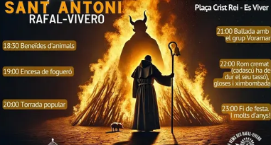Sant Antoni torna a encendre Rafal-Vivero amb una gran revetla popular
