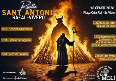 Sant Antoni torna a encendre Rafal-Vivero amb una gran revetla popular