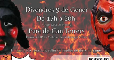 Taller de màscares de dimonis per a infants al parc de Can Terrers