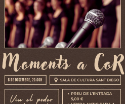 El Convent de Sant Diego acull el concert “Moments a Cor” aquest dissabte