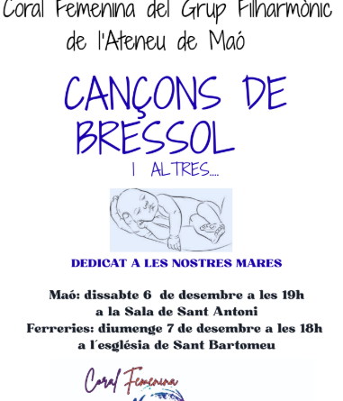 “Cançons de bressol i altres”: un cap de setmana musical a Maó i Ferreries