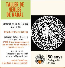 L’OCB d’Inca organitza un taller de neules de Nadal amb Miquel Gallego