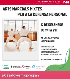 El Casal Joves Migjorn Gran acull un taller d’arts marcials mixtes per a la defensa personal