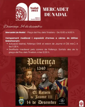 Pollença celebra el Mercadet de Nadal amb ambient medieval i recreació històrica