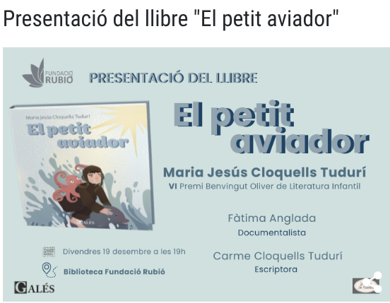 Presentació del llibre infantil “El petit aviador”