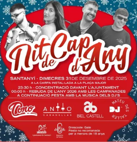 Santanyí celebrarà la Nit de Cap d’Any 2025 amb música, festa i campanades populars