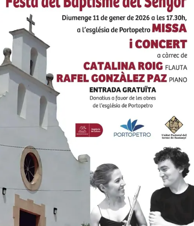 Portopetro celebra la Festa del Baptisme del Senyor amb missa i concert de flauta i piano
