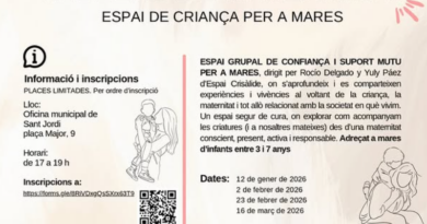 Sant Josep impulsa tallers de maternitat per crear espais de suport i criança conscient