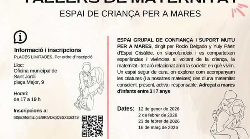 Sant Josep impulsa tallers de maternitat per crear espais de suport i criança conscient