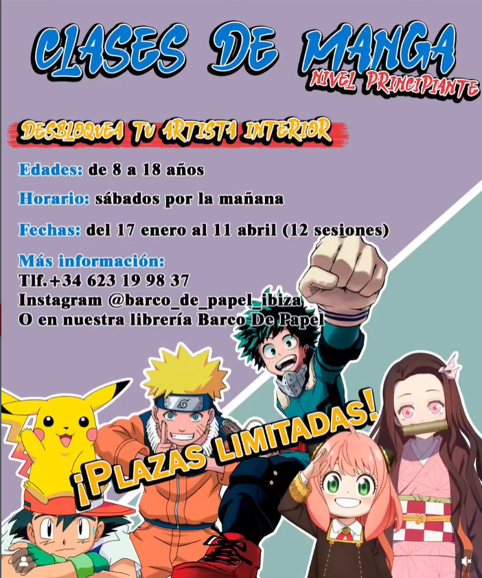 Barco de Papel impulsa un nou taller de manga per a infants i joves a Eivissa