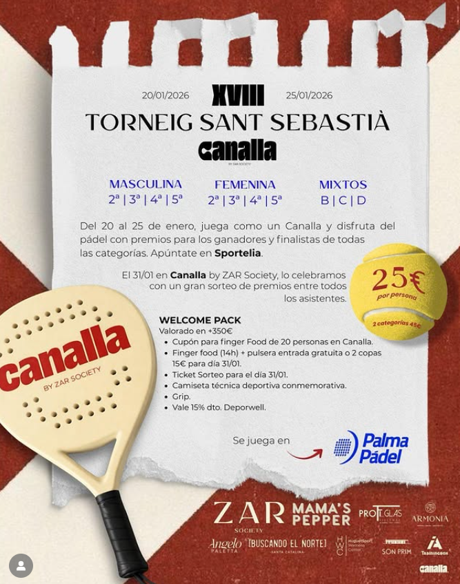 El Torneig Sant Sebastià Canalla reuneix el millor pàdel amateur a Palma