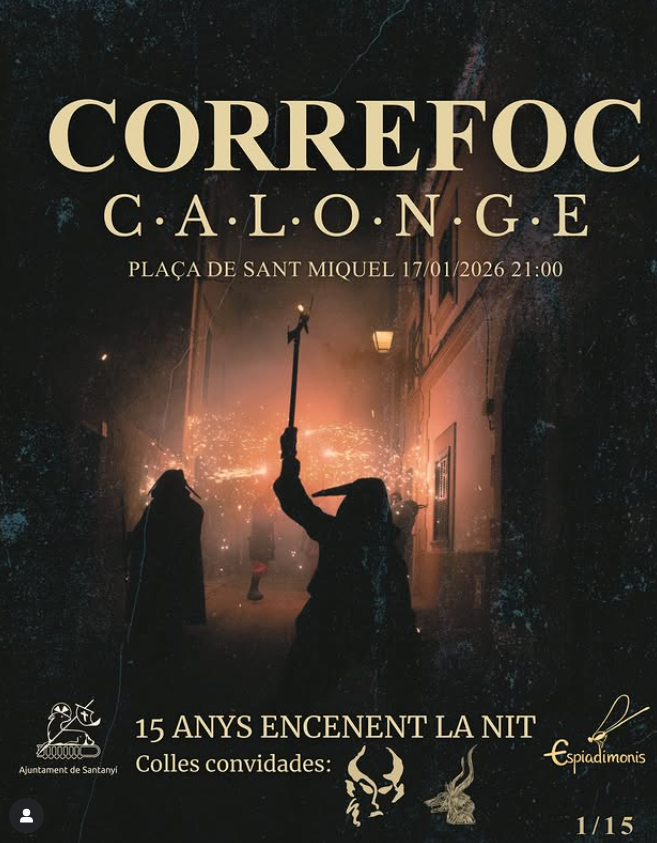 El Correfoc de Calonge encén la nit de Sant Antoni amb quinze anys de foc i tradició