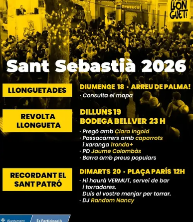 Sant Sebastià 2026 a la Llongueta: festa popular, música i memòria col·lectiva