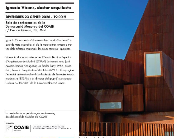 La materialitat com a llenguatge arquitectònic, a debat al COAIB de Menorca