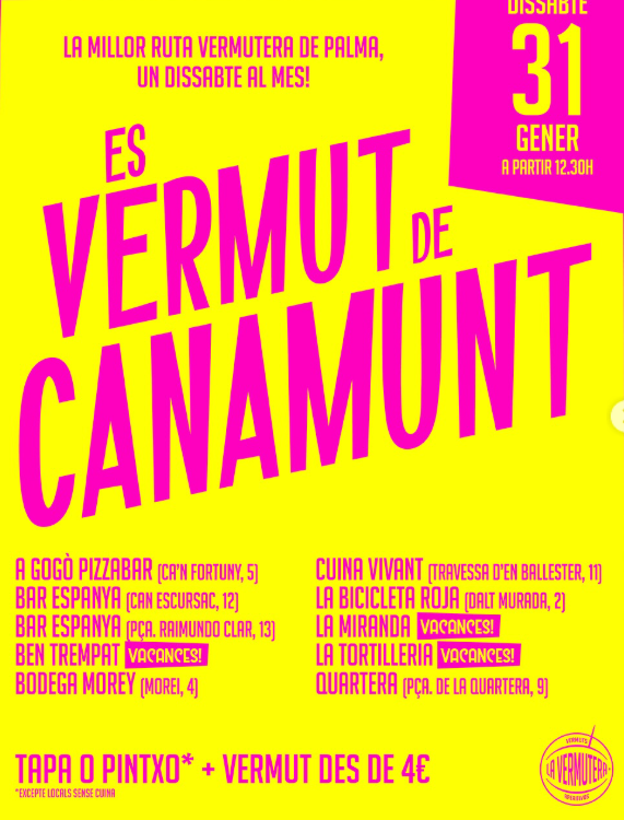 Torna la ruta vermutera de Canamunt per animar els dissabtes a Palma