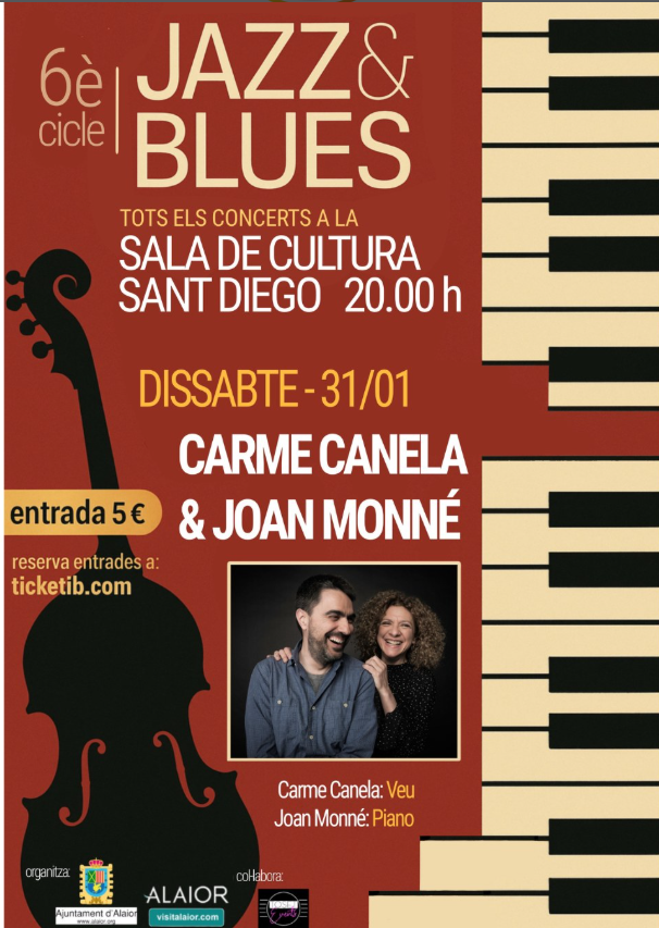 Carme Canela & Joan Monné, protagonistes del 6è cicle Jazz & Blues d’Alaior