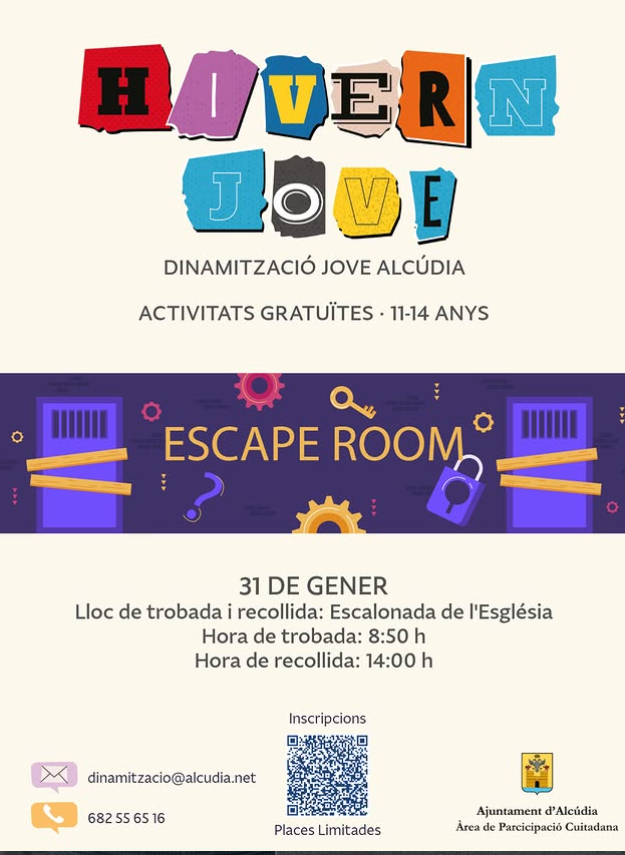 Alcúdia proposa un Escape Room juvenil dins el programa Hivern Jove