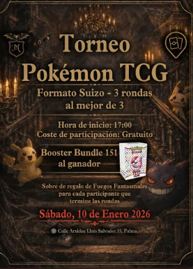 Palma acull un Torneig Pokémon TCG gratuït amb format suís aquest mes de gener
