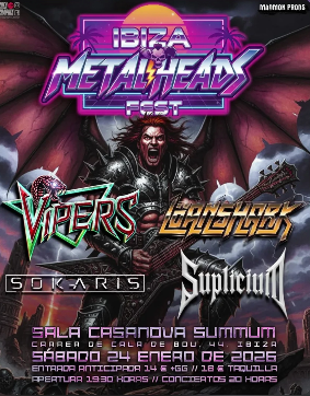 Ibiza Metalheads Fest porta el heavy metal més contundent a la Sala Casanova amb Vipers, Crisix i Supllicium