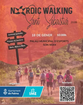 Palma celebra Sant Sebastià amb una caminada popular de Nordic Walking