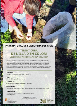 Voluntariat ambiental a l’Illa d’en Colom per tenir cura del patrimoni natural
