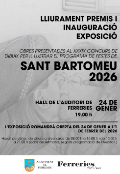 Ferreries inaugura l’exposició i lliura els premis del XXXIX Concurs de Dibuix per al programa de festes de Sant Bartomeu 2026