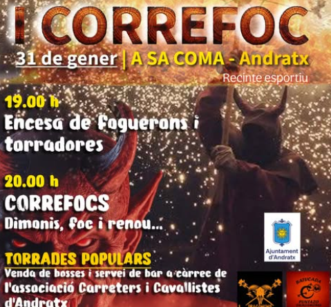 Foguerons i correfoc encendran Sa Coma amb una nit de foc, tradició i festa popular
