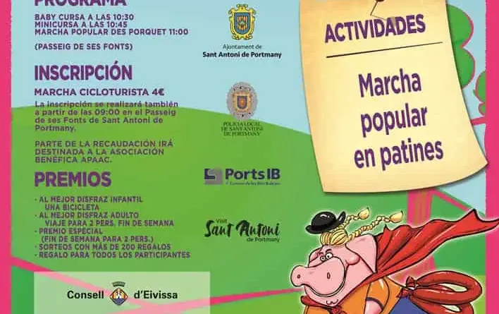 La XXIII Marxa Cicloturista Popular des Porquet omple Sant Antoni de disfresses, bicicletes i bon humor