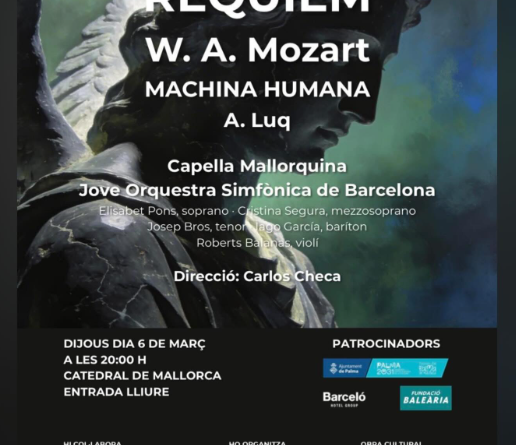 El Rèquiem de Mozart ressonarà a la Catedral de Mallorca