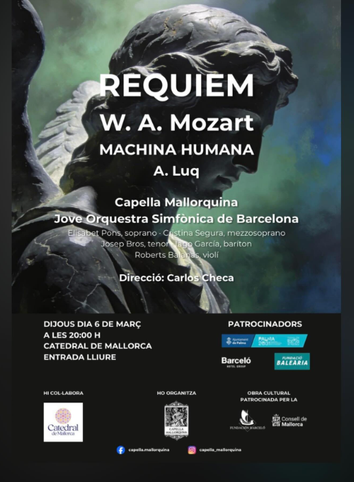 El Rèquiem de Mozart ressonarà a la Catedral de Mallorca
