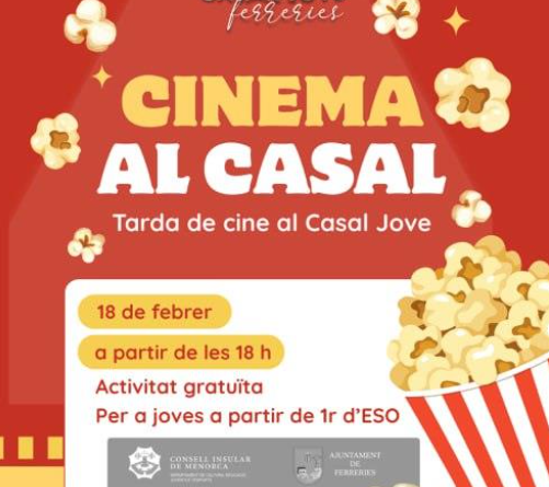 Cinema al Casal Jove de Ferreries: tarda de pantalla gran per als joves