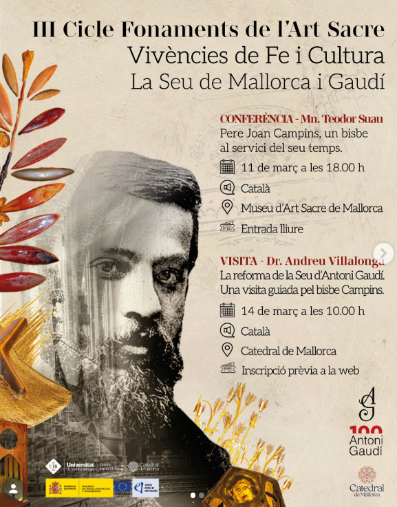 Pere Joan Campins protagonitza una conferència dins l’Any Gaudí 2026