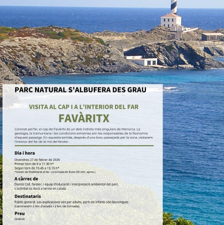 Visita guiada al far de Favàritx dins el Parc Natural de s’Albufera des Grau