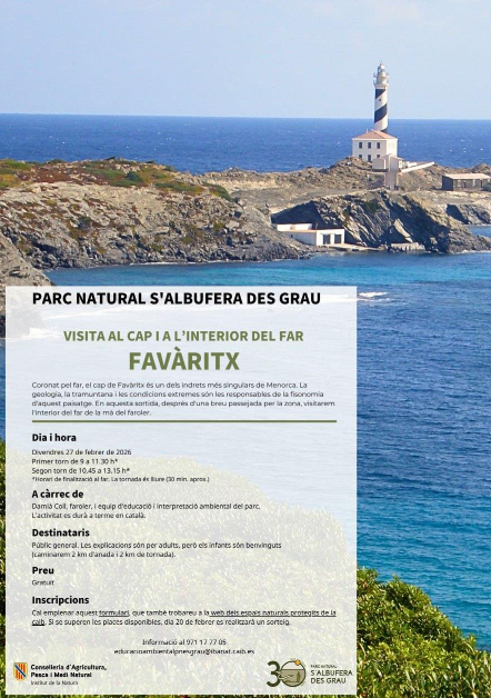 Visita guiada al far de Favàritx dins el Parc Natural de s’Albufera des Grau