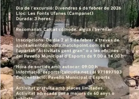 Excursió a les Fonts Ufanes per a persones majors