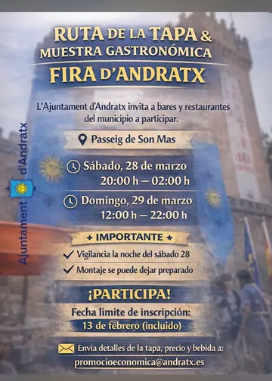 Ruta de la Tapa i Mostra Gastronòmica – Fira d’Andratx 2026
