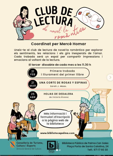 La Biblioteca Pública de Palma Can Sales posa en marxa un club de lectura de novel·la romàntica