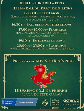 Any Nou Xinès 2026, festa i espectacles a la plaça de Pere Garau