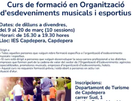 Capdepera impulsa un curs gratuït d’organització d’esdeveniments musicals i esportius