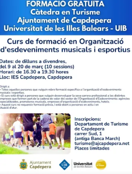 Capdepera impulsa un curs gratuït d’organització d’esdeveniments musicals i esportius